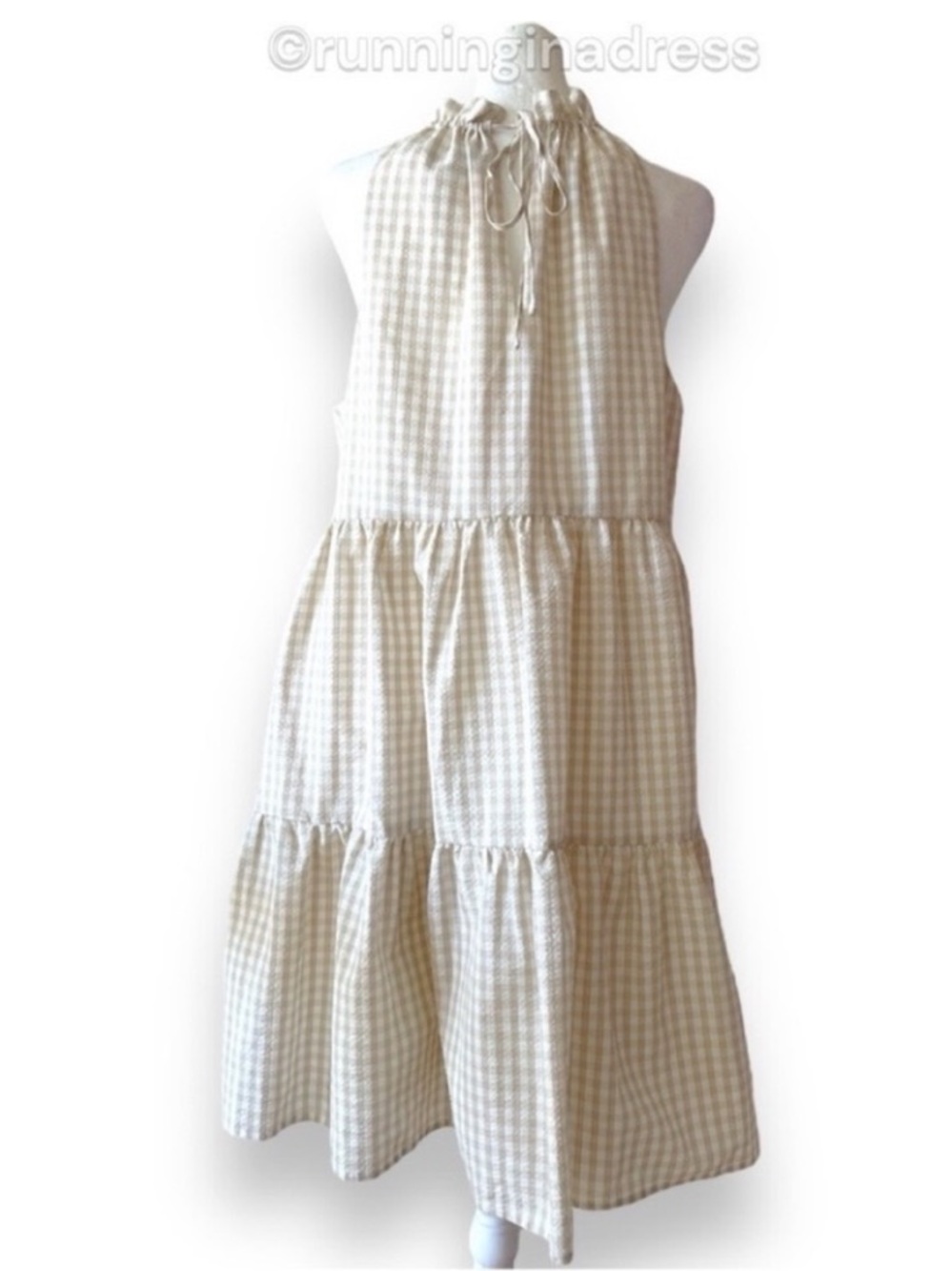 Antonio Melani Juanita Gingham Halter Babydoll Mini Dress 10 NWOT - Picture 4 of 15